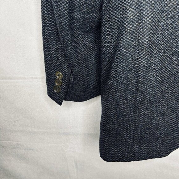 Ermenegildo Zegna Mens Jacket Wool & Cashmere 46R Blue Geometric Designer Italy - Picture 7 of 9